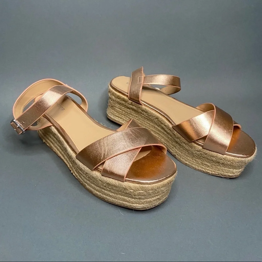 Express Rose Gold Platform Espadrilles Size 10​​​​​​​​​​​​​​​​​​​​​​